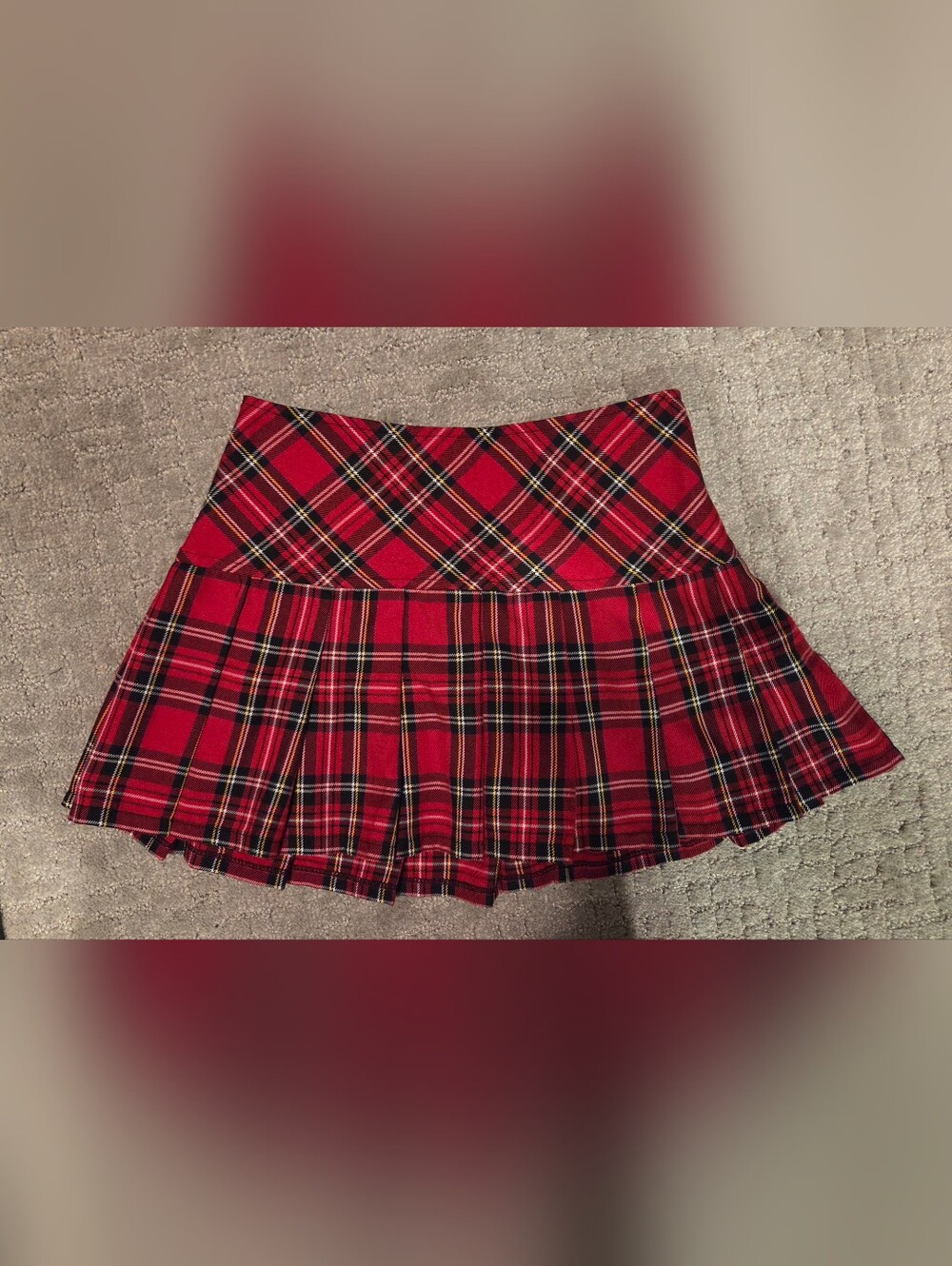 Tripp NYC Red Plaid Mini Skirt (XS)